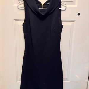 American Living Navy Sleeveless Cowl Neck Sheath Dress